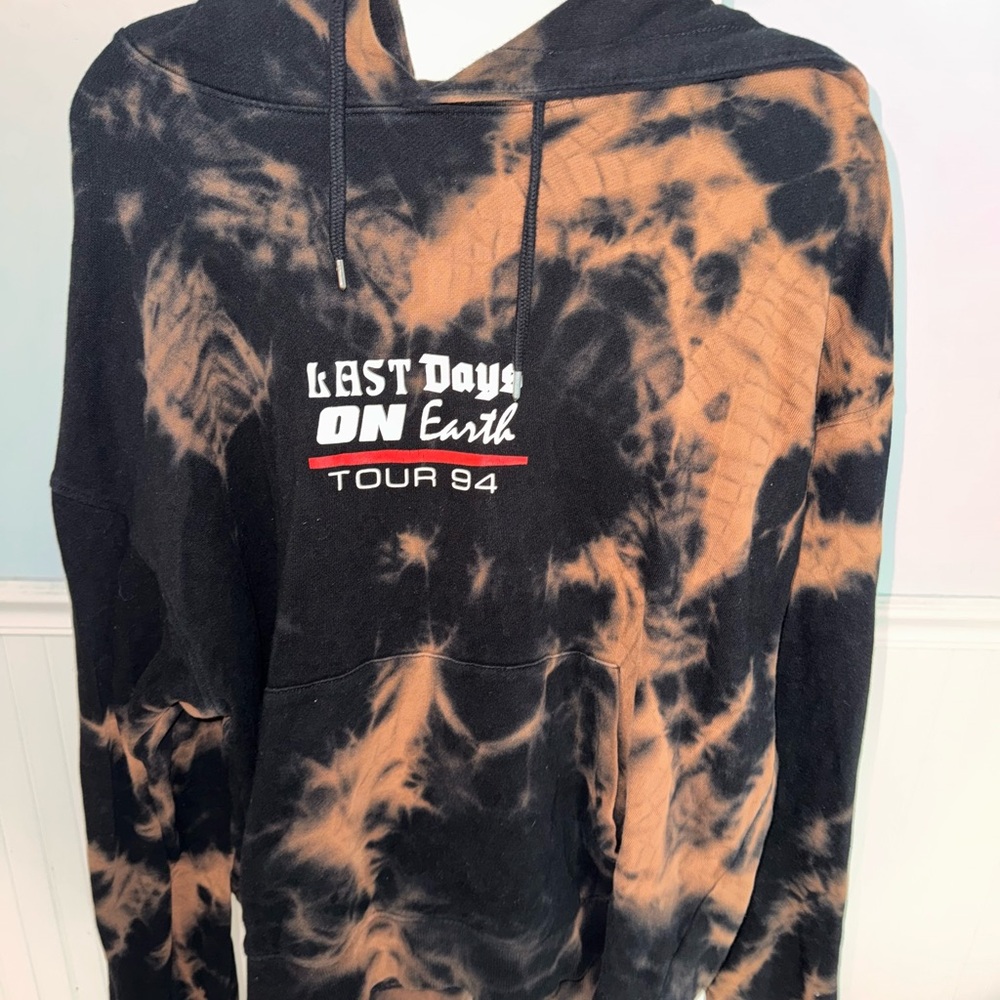 Topman Black and Tan Tie-Dye Hoodie